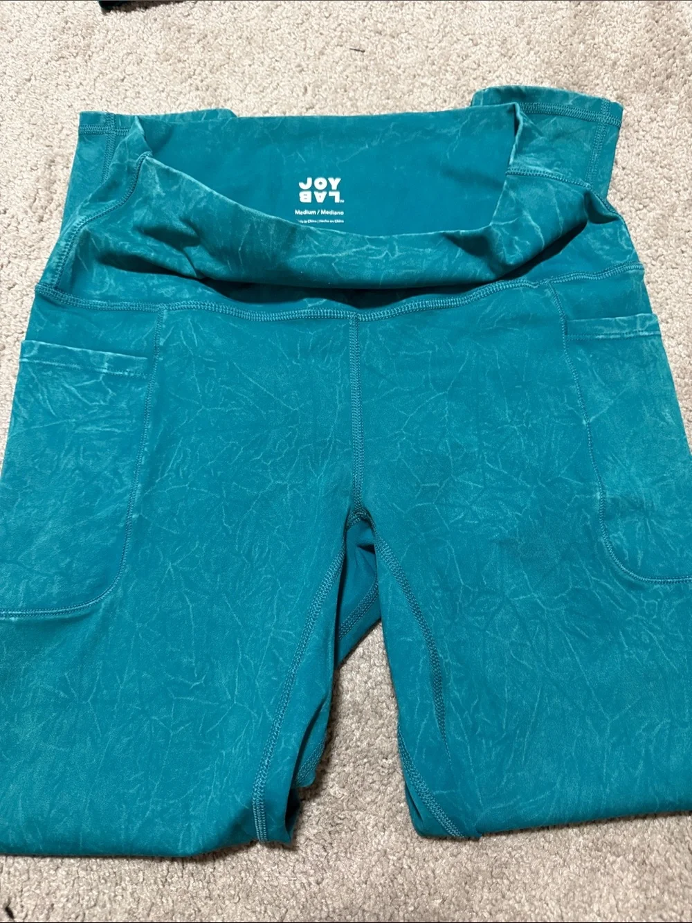 Teal Strappy Sports Bra and High-Waist Leggings Set